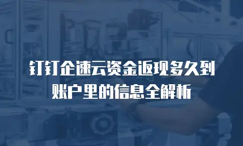 钉钉企速云资金返现多久到账户里的信息全解析