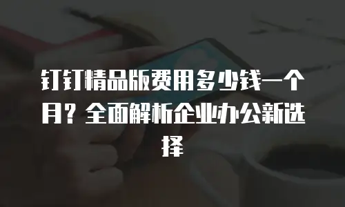 钉钉精品版费用多少钱一个月？全面解析企业办公新选择