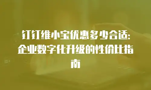 钉钉维小宝优惠多少合适：企业数字化升级的性价比指南