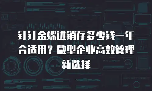 钉钉金蝶进销存多少钱一年合适用？微型企业高效管理新选择