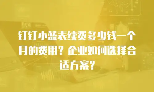 钉钉小蓝表续费多少钱一个月的费用？企业如何选择合适方案？