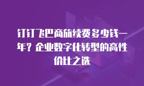钉钉飞巴商旅续费多少钱一年？企业数字化转型的高性价比之选