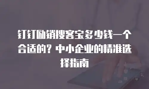 钉钉励销搜客宝多少钱一个合适的？中小企业的精准选择指南