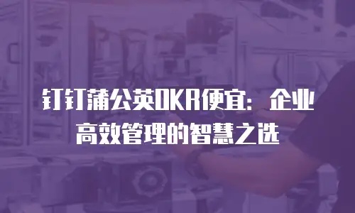 钉钉蒲公英OKR便宜：企业高效管理的智慧之选