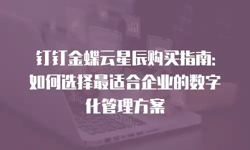 钉钉金蝶云星辰购买指南：如何选择最适合企业的数字化管理方案