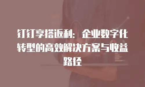 钉钉享搭返利：企业数字化转型的高效解决方案与收益路径