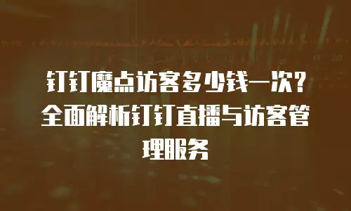 钉钉魔点访客多少钱一次？全面解析钉钉直播与访客管理服务