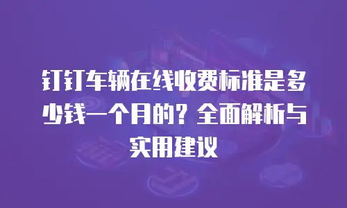 钉钉车辆在线收费标准是多少钱一个月的？全面解析与实用建议
