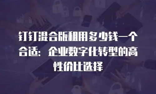 钉钉混合版租用多少钱一个合适：企业数字化转型的高性价比选择