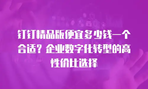 钉钉精品版便宜多少钱一个合适？企业数字化转型的高性价比选择