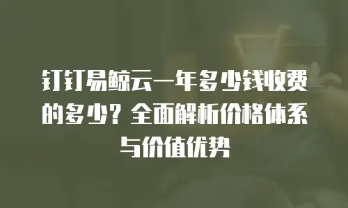 钉钉易鲸云一年多少钱收费的多少？全面解析价格体系与价值优势