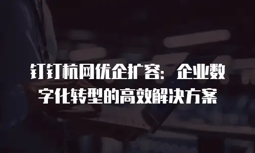 钉钉杭网优企扩容：企业数字化转型的高效解决方案
