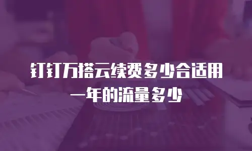 钉钉万搭云续费多少合适用一年的流量多少