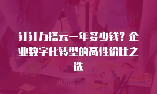 钉钉万搭云一年多少钱？企业数字化转型的高性价比之选