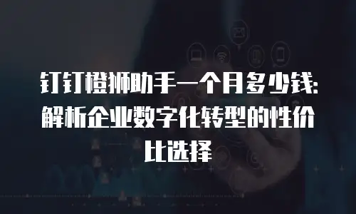 钉钉橙狮助手一个月多少钱：解析企业数字化转型的性价比选择