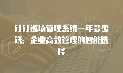 钉钉巡场管理系统一年多少钱：企业高效管理的智能选择