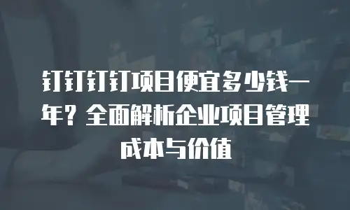 钉钉钉钉项目便宜多少钱一年？全面解析企业项目管理成本与价值
