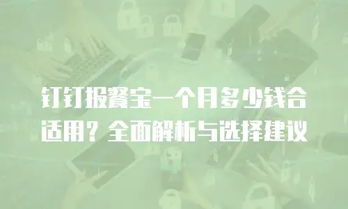 钉钉报餐宝一个月多少钱合适用？全面解析与选择建议