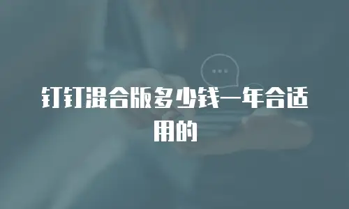 钉钉混合版多少钱一年合适用的