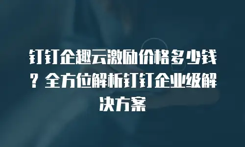 钉钉企趣云激励价格多少钱？全方位解析钉钉企业级解决方案