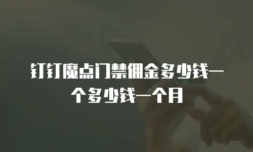 钉钉魔点门禁佣金多少钱一个多少钱一个月
