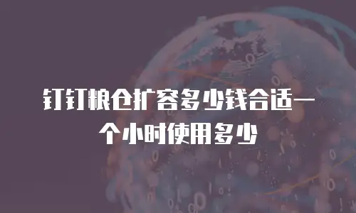 钉钉粮仓扩容多少钱合适一个小时使用多少