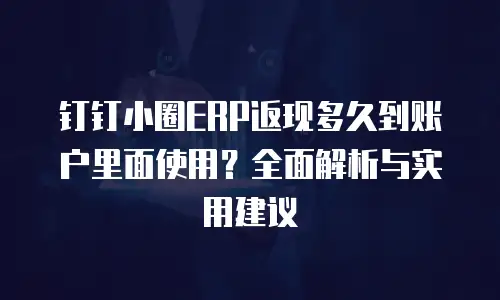 钉钉小圈ERP返现多久到账户里面使用？全面解析与实用建议