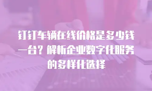 钉钉车辆在线价格是多少钱一台？解析企业数字化服务的多样化选择