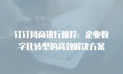 钉钉网商银行推荐：企业数字化转型的高效解决方案