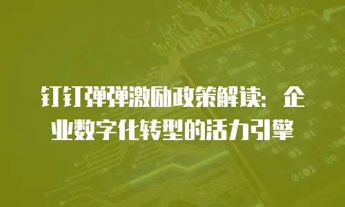 钉钉弹弹激励政策解读：企业数字化转型的活力引擎