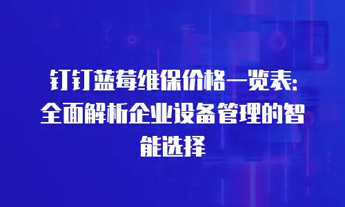钉钉蓝莓维保价格一览表：全面解析企业设备管理的智能选择