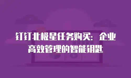 钉钉北极星任务购买：企业高效管理的智能钥匙