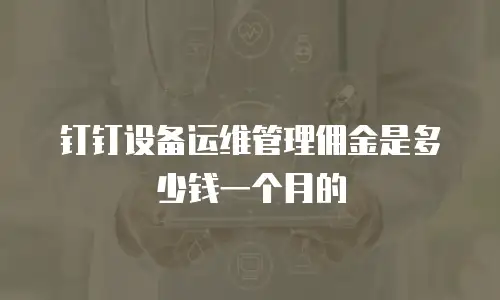 钉钉设备运维管理佣金是多少钱一个月的