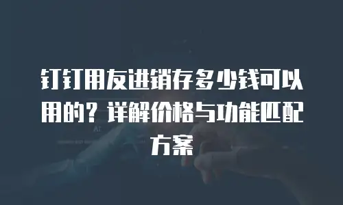 钉钉用友进销存多少钱可以用的？详解价格与功能匹配方案