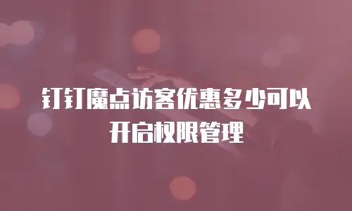 钉钉魔点访客优惠多少可以开启权限管理
