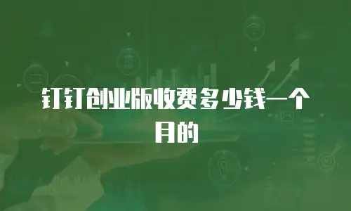 钉钉创业版收费多少钱一个月的
