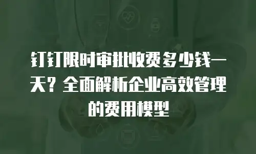 钉钉限时审批收费多少钱一天？全面解析企业高效管理的费用模型