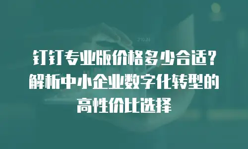 钉钉专业版价格多少合适？解析中小企业数字化转型的高性价比选择