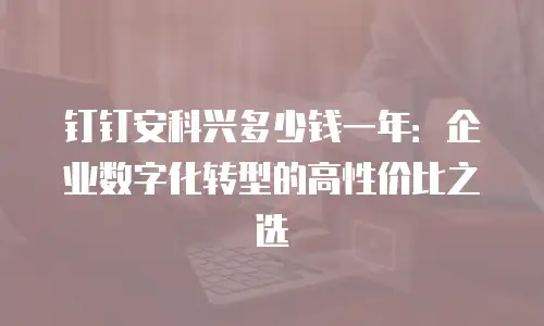 钉钉安科兴多少钱一年：企业数字化转型的高性价比之选
