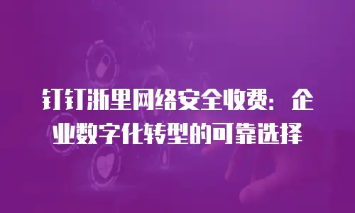 钉钉浙里网络安全收费：企业数字化转型的可靠选择