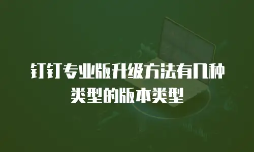 钉钉专业版升级方法有几种类型的版本类型