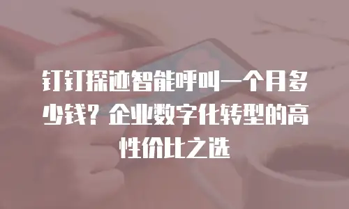 钉钉探迹智能呼叫一个月多少钱？企业数字化转型的高性价比之选