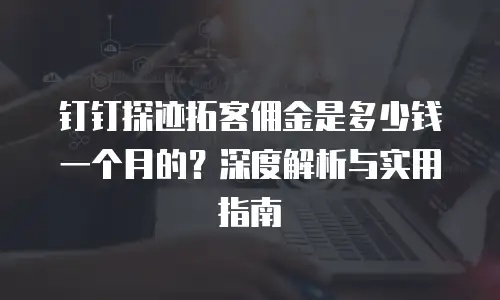 钉钉探迹拓客佣金是多少钱一个月的？深度解析与实用指南