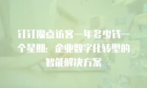 钉钉魔点访客一年多少钱一个星期：企业数字化转型的智能解决方案