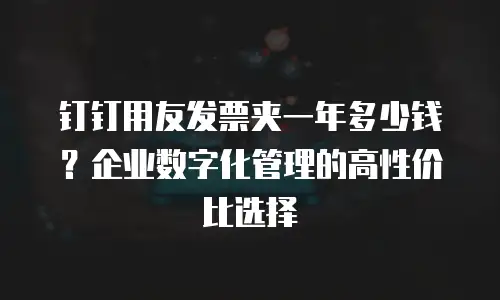 钉钉用友发票夹一年多少钱？企业数字化管理的高性价比选择
