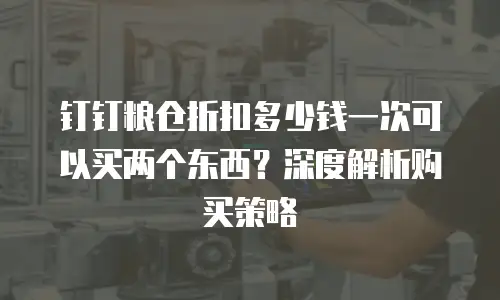 钉钉粮仓折扣多少钱一次可以买两个东西？深度解析购买策略