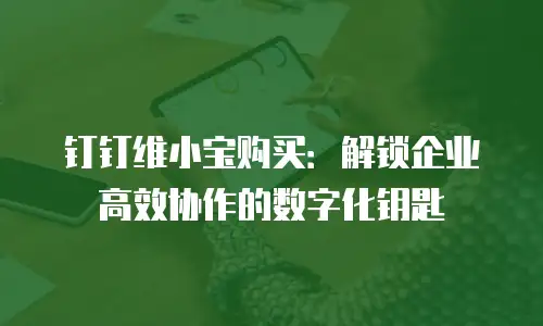 钉钉维小宝购买：解锁企业高效协作的数字化钥匙
