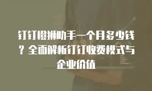 钉钉橙狮助手一个月多少钱？全面解析钉钉收费模式与企业价值