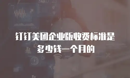 钉钉美团企业版收费标准是多少钱一个月的