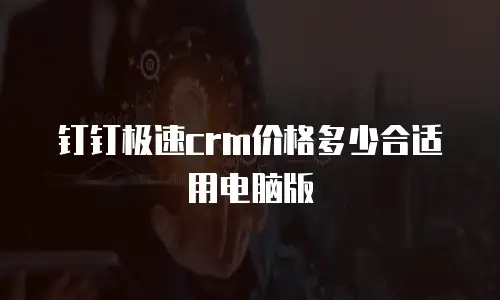钉钉极速crm价格多少合适用电脑版